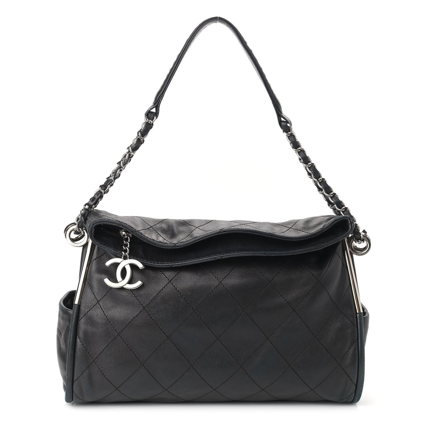 Lambskin Stitched Medium Ultimate Soft Tote Black