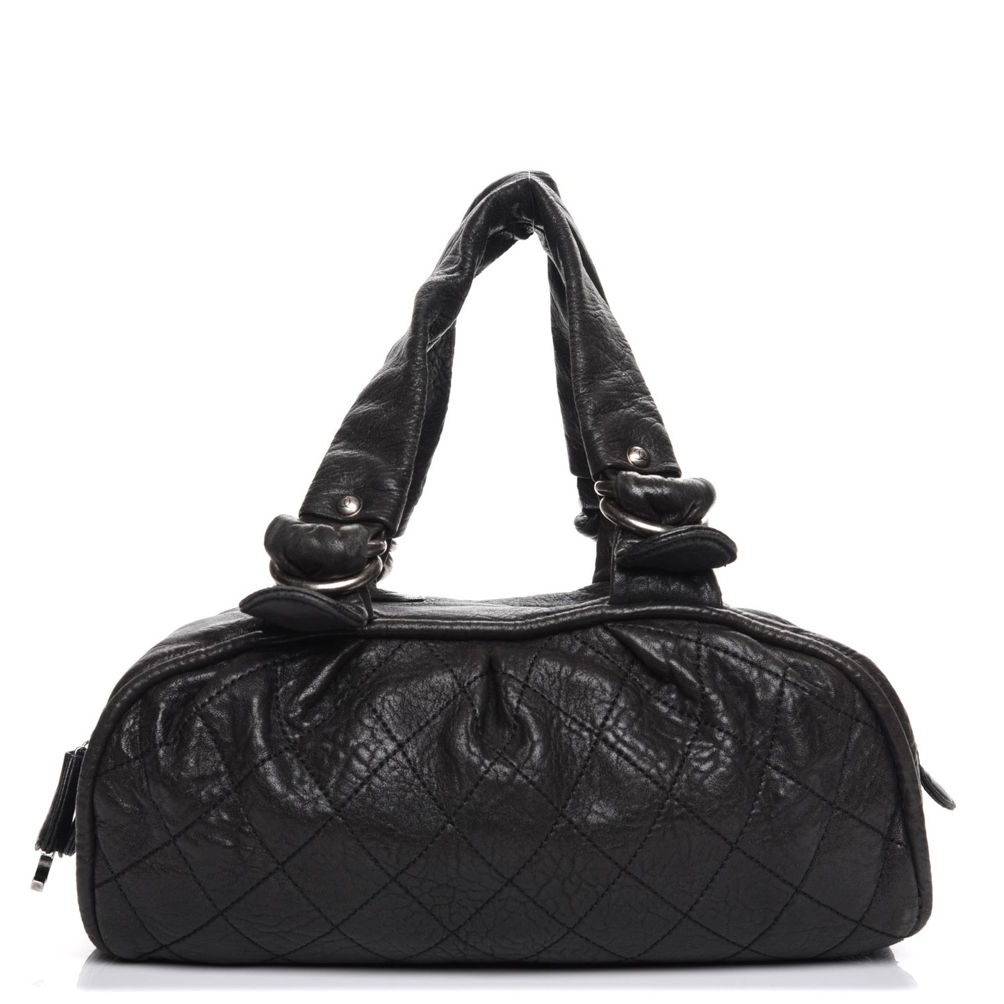 Distressed Lambskin Le Marais Bowler Black