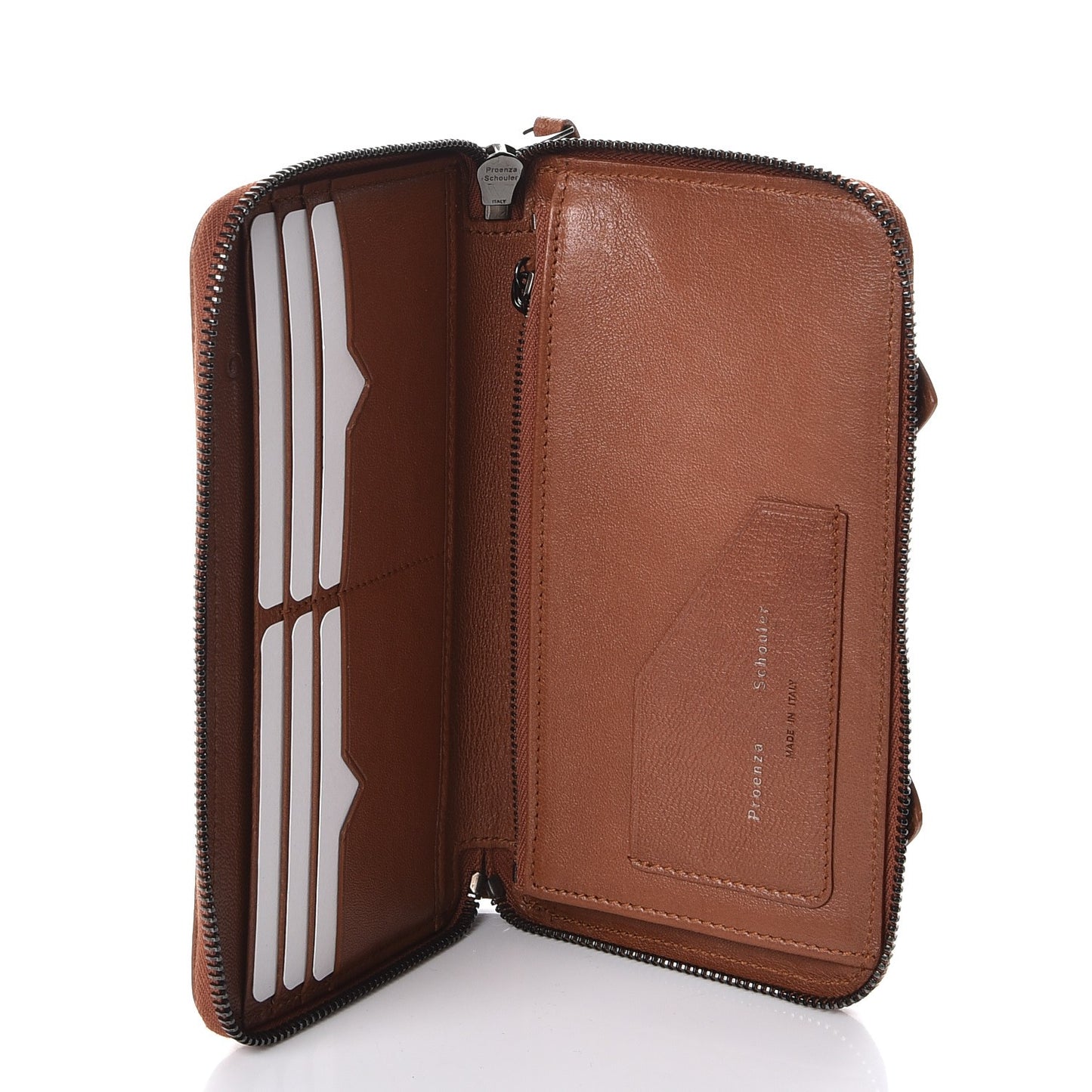 Lambskin PS1 Large Zip Around Wallet Saddle