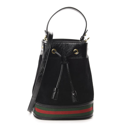 Gucci Suede Patent Web Small Ophidia Bucket Bag Black 1 of 10