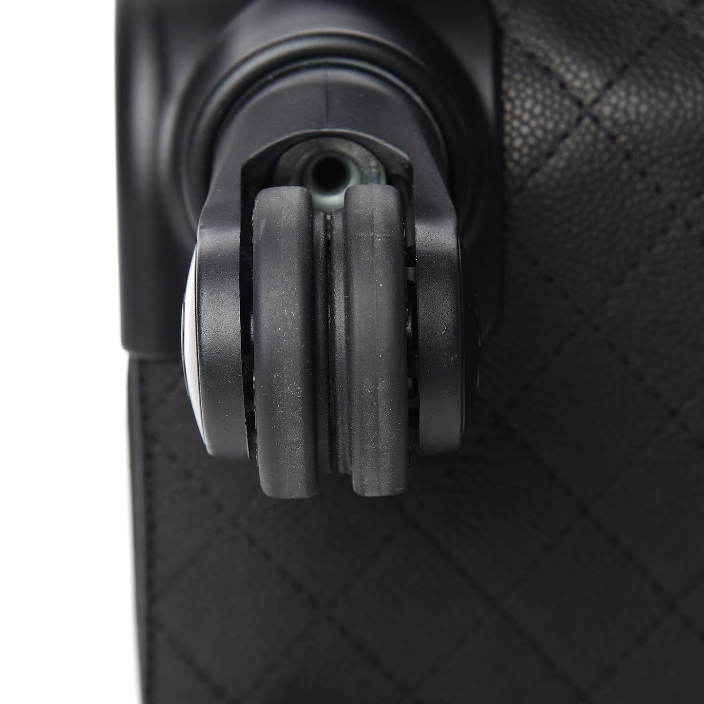 Caviar Stitched Trolley Rolling Luggage Black