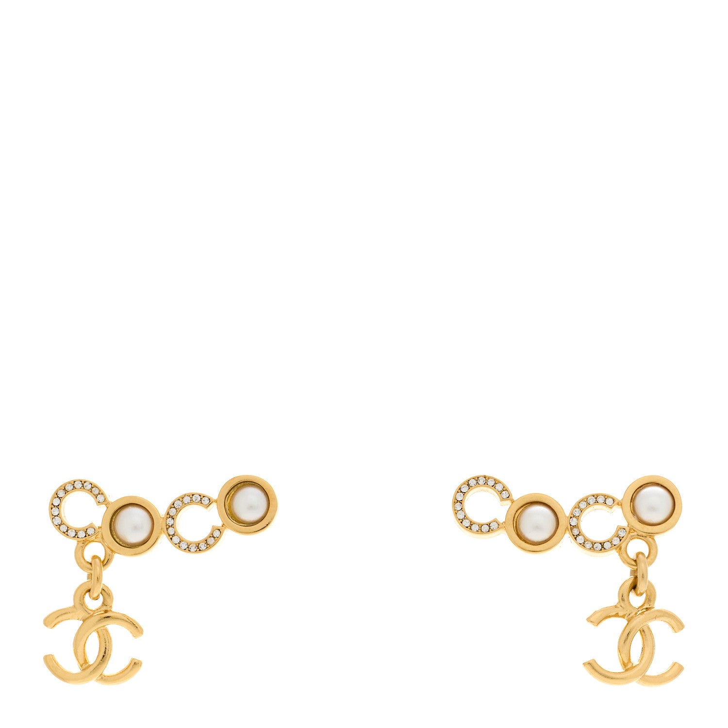 Chanel Pearl Coco Earrings Gold 1 of 5