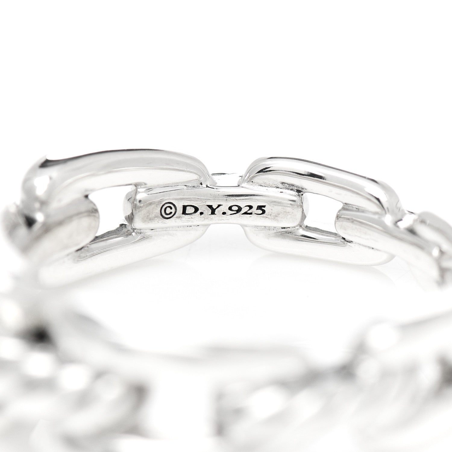 David Yurman Sterling Silver 8mm Wellesley Link Ring 57 8 4 of 5