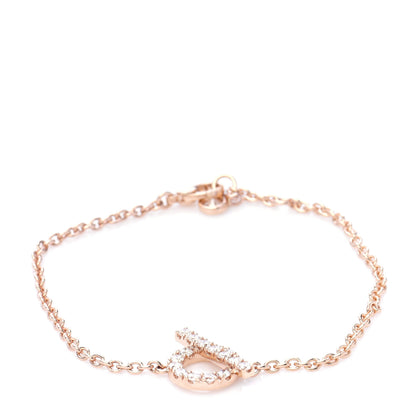 Hermes 18K Rose Gold Diamond Finesse Bracelet SH 1 of 8