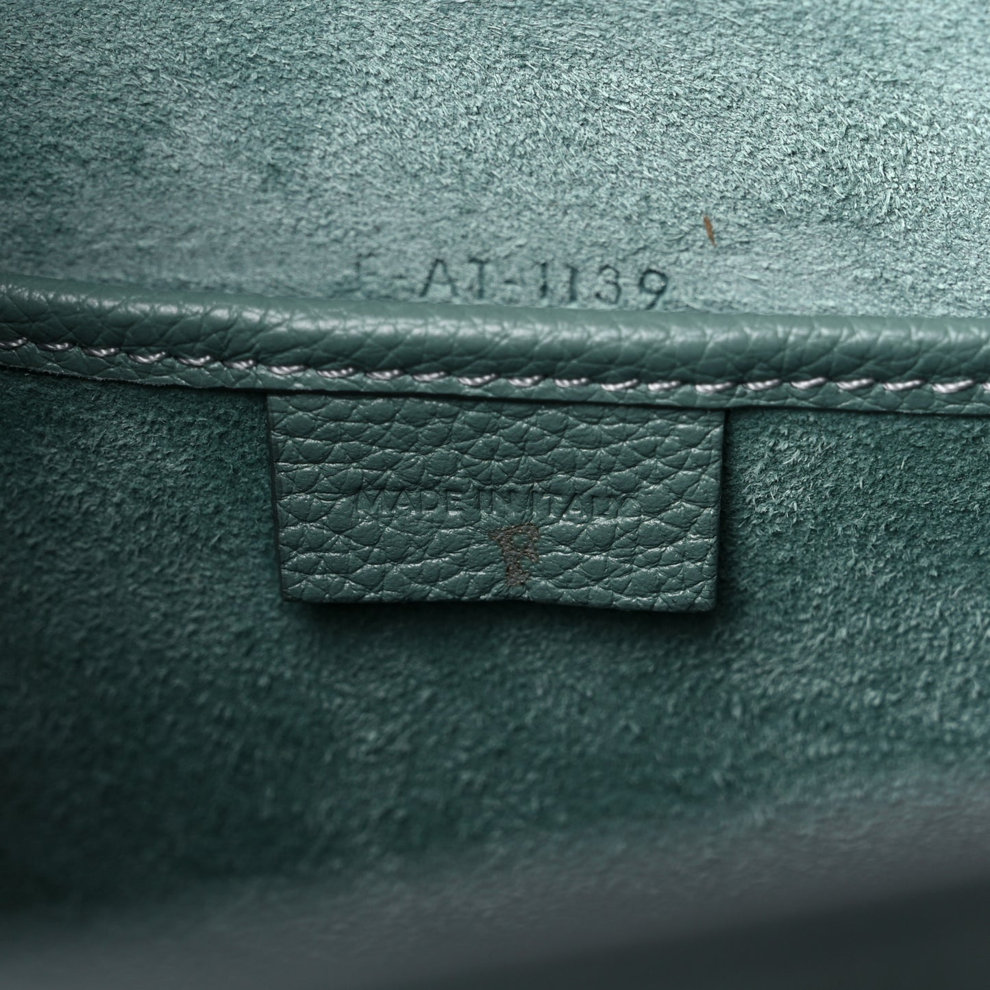 Drummed Calfskin Nano Luggage Celadon