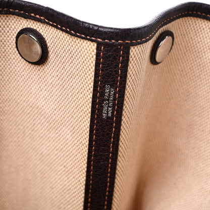 Hermes Buffle Skipper Toile Garden Party 36 MM Tote Marron Fonce 6 of 11