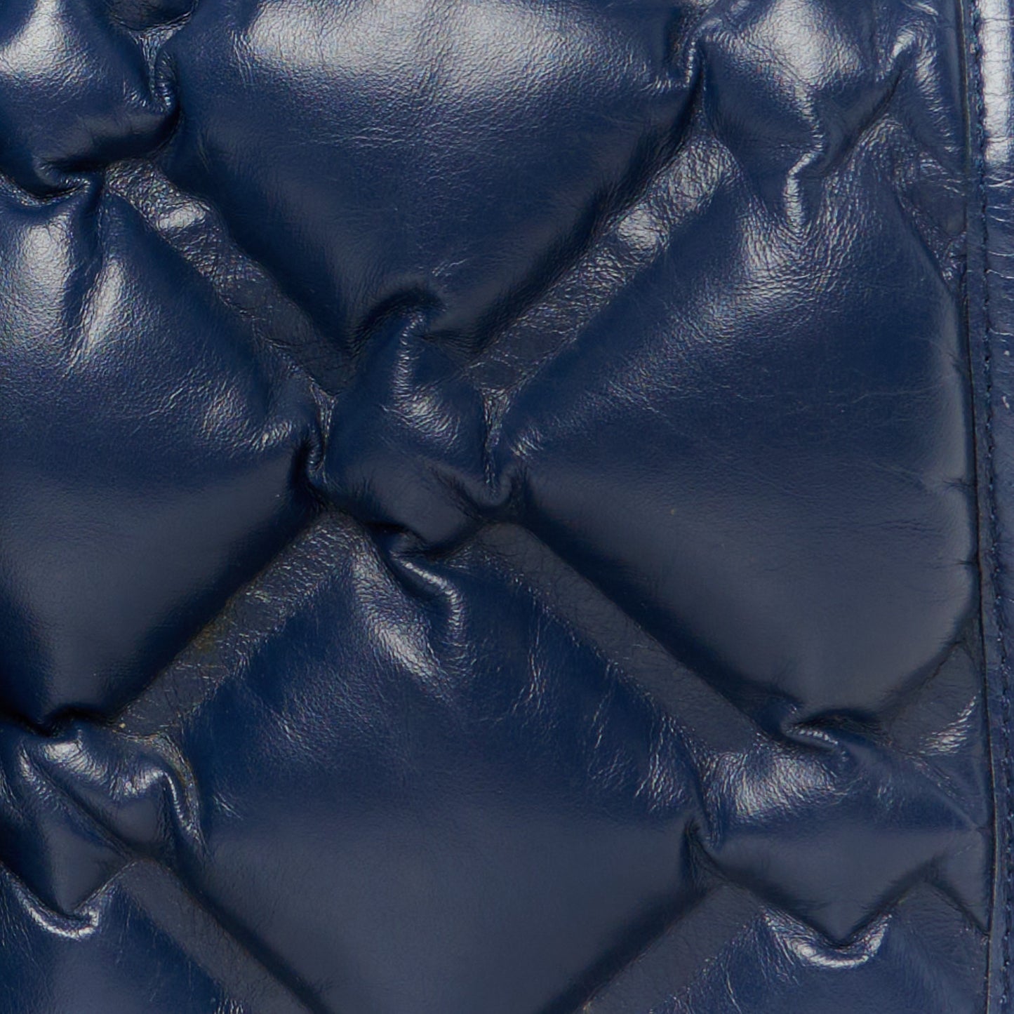 Calfskin Quilted Large Chesterfield Flap Navy