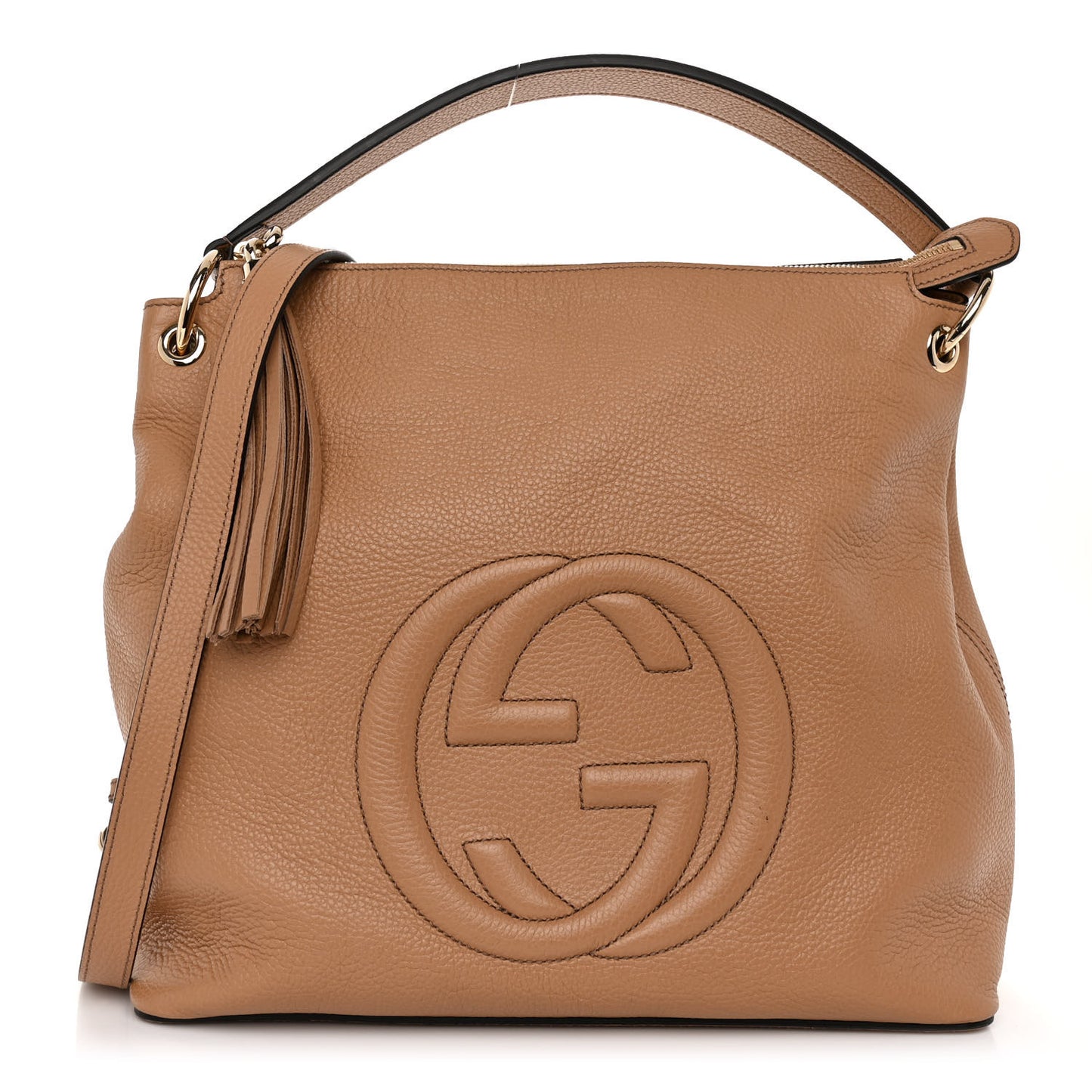 Pebbled Calfskin Large Soho Hobo Camelia