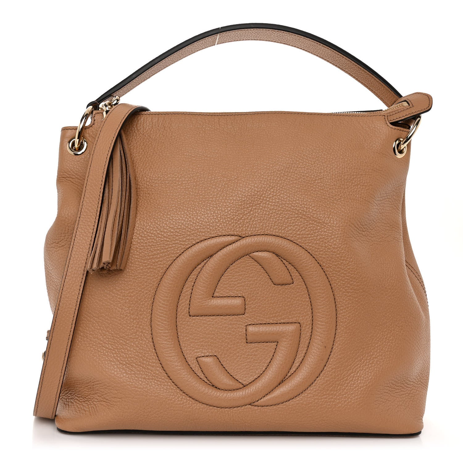 Gucci Pebbled Calfskin Large Soho Hobo Camelia 1 of 9