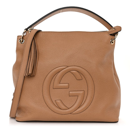 Gucci Pebbled Calfskin Large Soho Hobo Camelia 1 of 9
