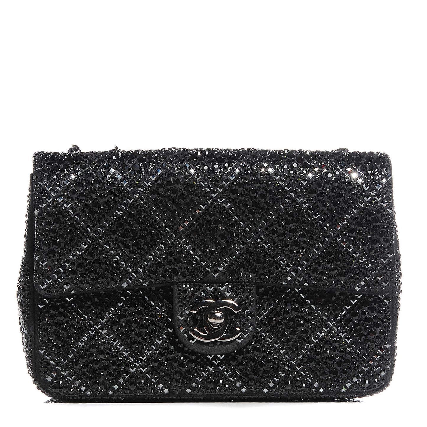 Strass Small Single Flap Black