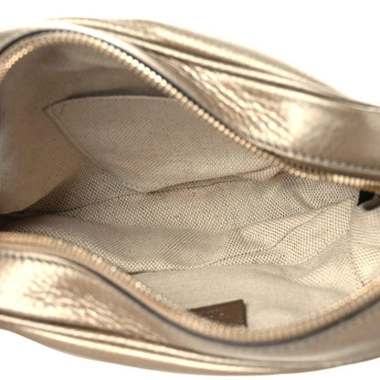 Gucci Metallic Pebbled Calfskin Small Soho Disco Bag Golden Beige 4 of 12