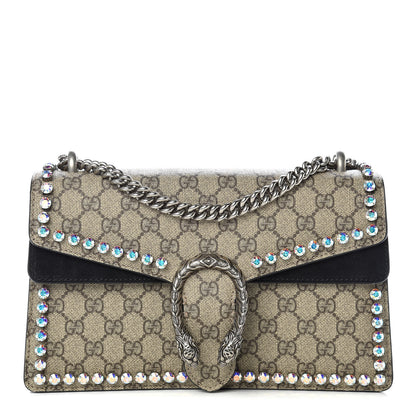 Gucci GG Supreme Monogram Crystal Small Dionysus Shoulder Bag Black 1 of 13