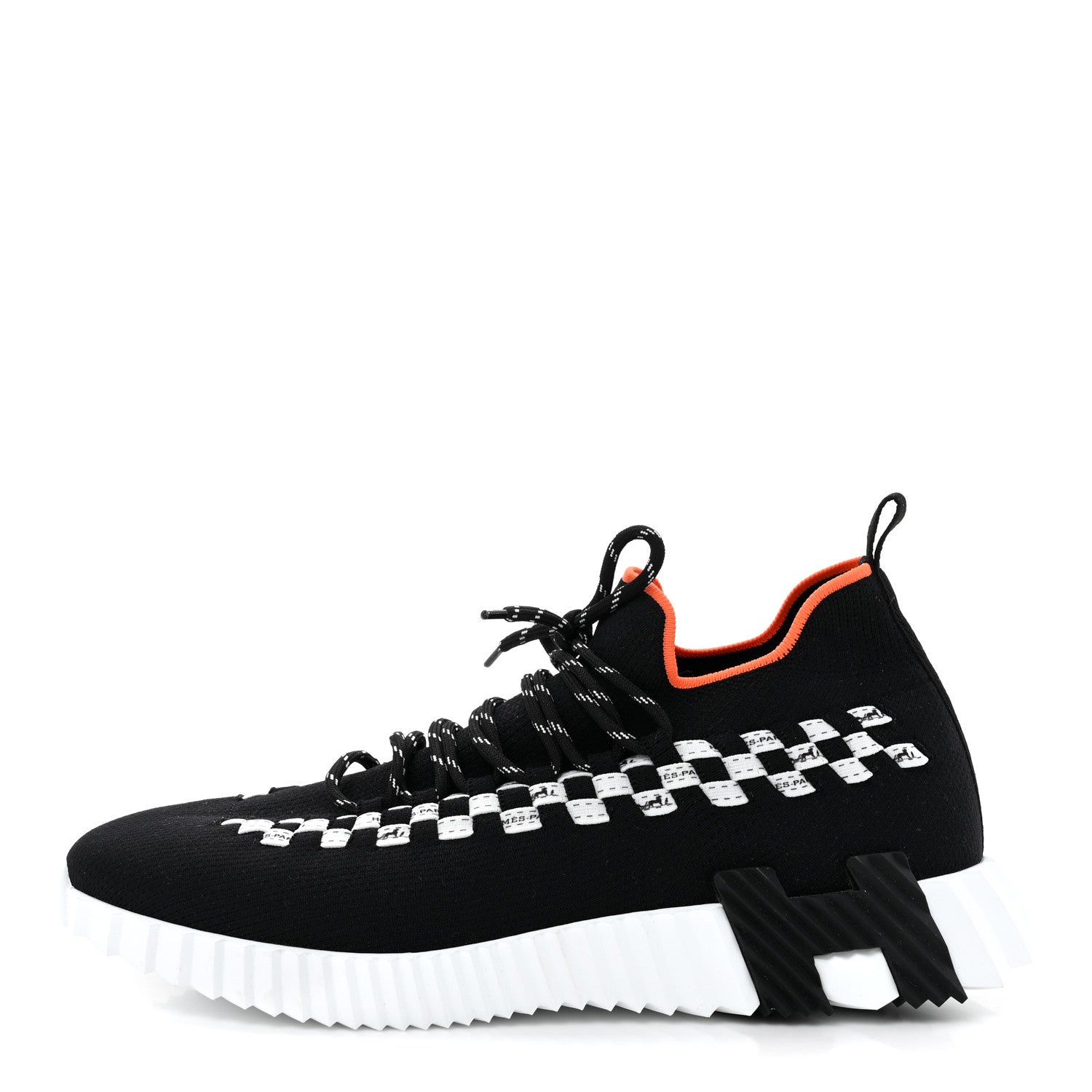 Hermes Knit Bolduc Mens Flex Sneakers 43 Black White 1 of 9