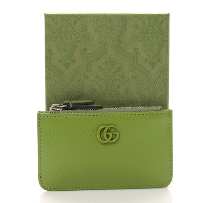Gucci Dollar Calfskin Enamel Monochrome GG Marmont Key Case Card Holder Lemon Leaf 9 of 9