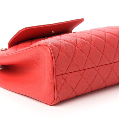 Chanel Caviar Quilted In Out Flap Shopping Tote Red 6 of 12