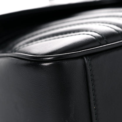 Gucci Calfskin Matelasse Small GG Marmont Shoulder Bag Black 9 of 20