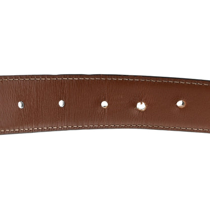 Gucci Textured Dollar Calfskin Ciny Calf Lux Squared Interlocking G 30mm Reversible Belt 105 42 Brown Black 5 of 7