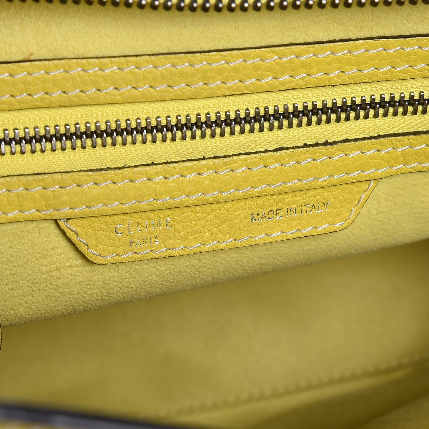 Drummed Calfskin Micro Luggage Citron