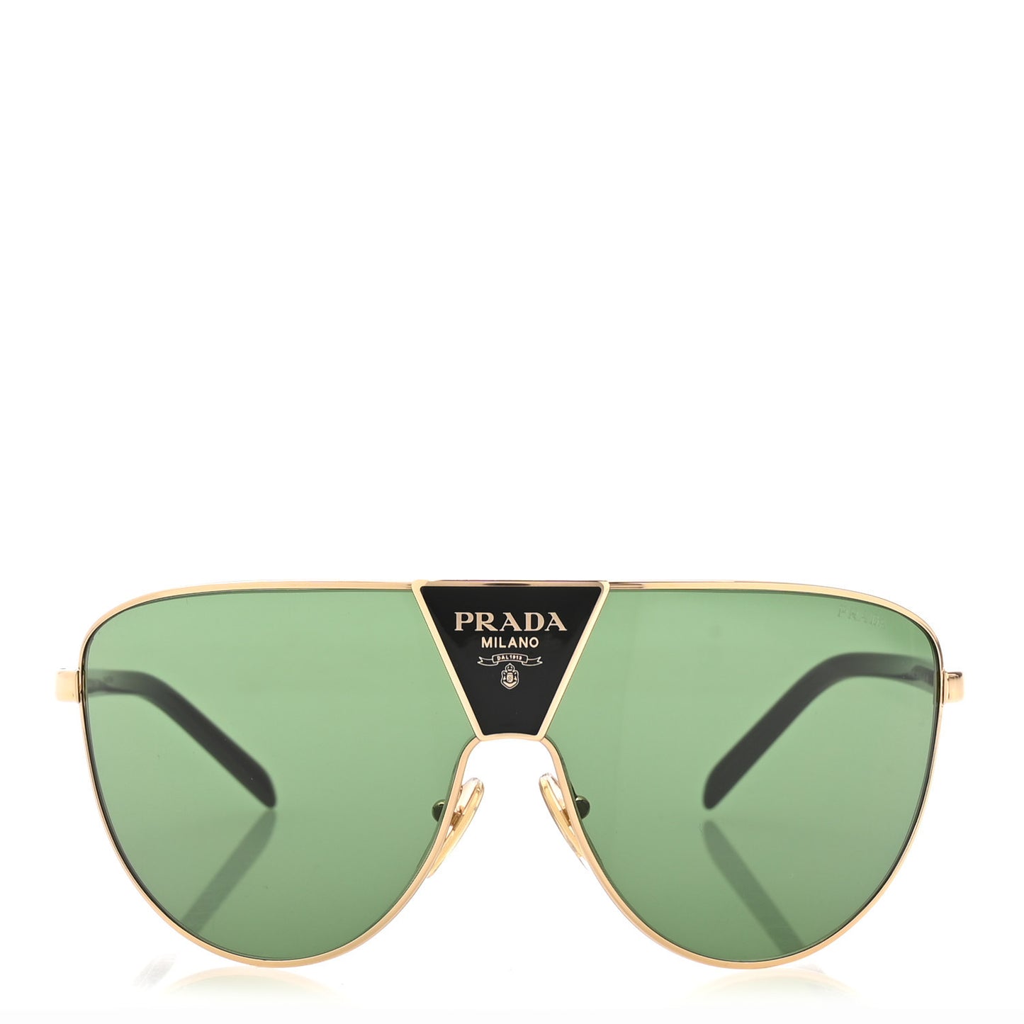 Metal Shield Sunglasses SPR 69Z Gold Green