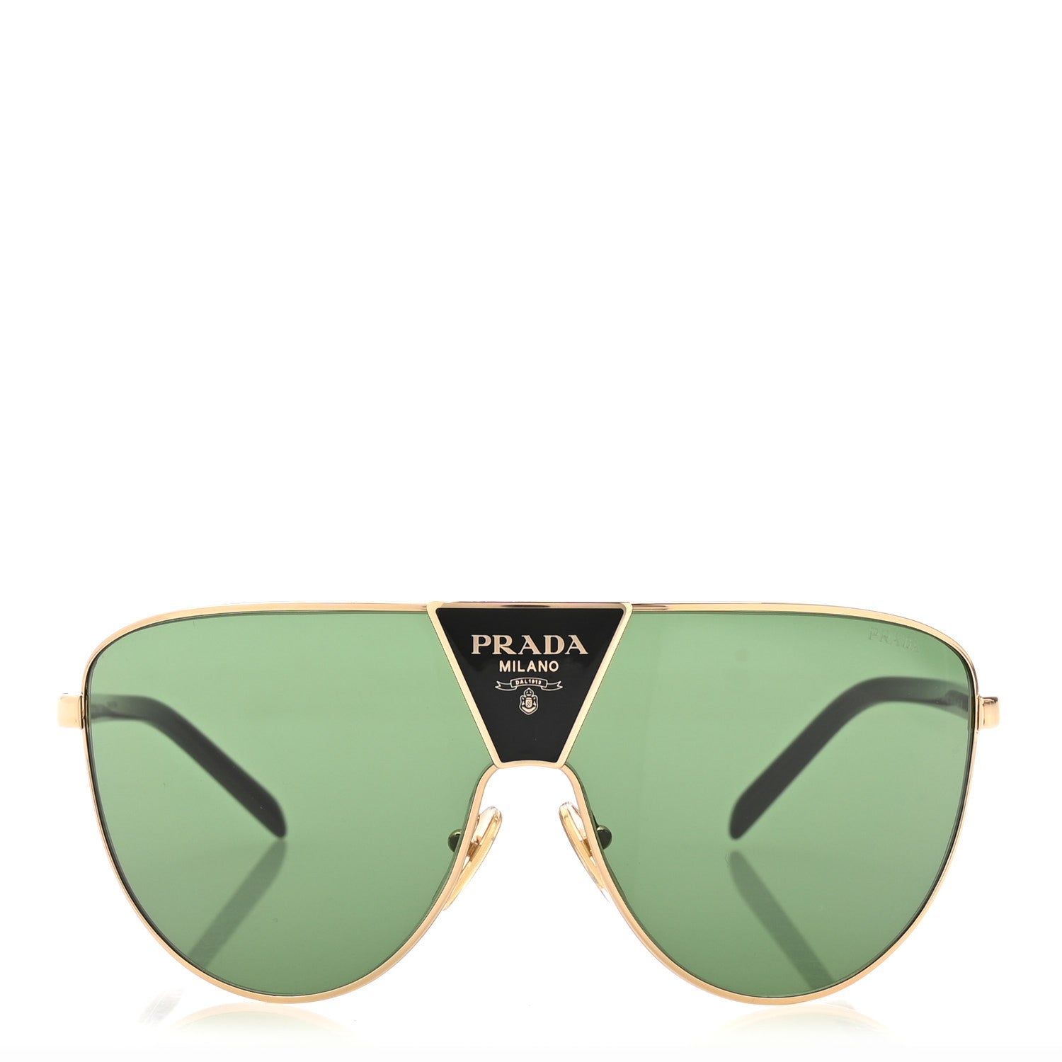 Prada Metal Shield Sunglasses SPR 69Z Gold Green 2 of 8
