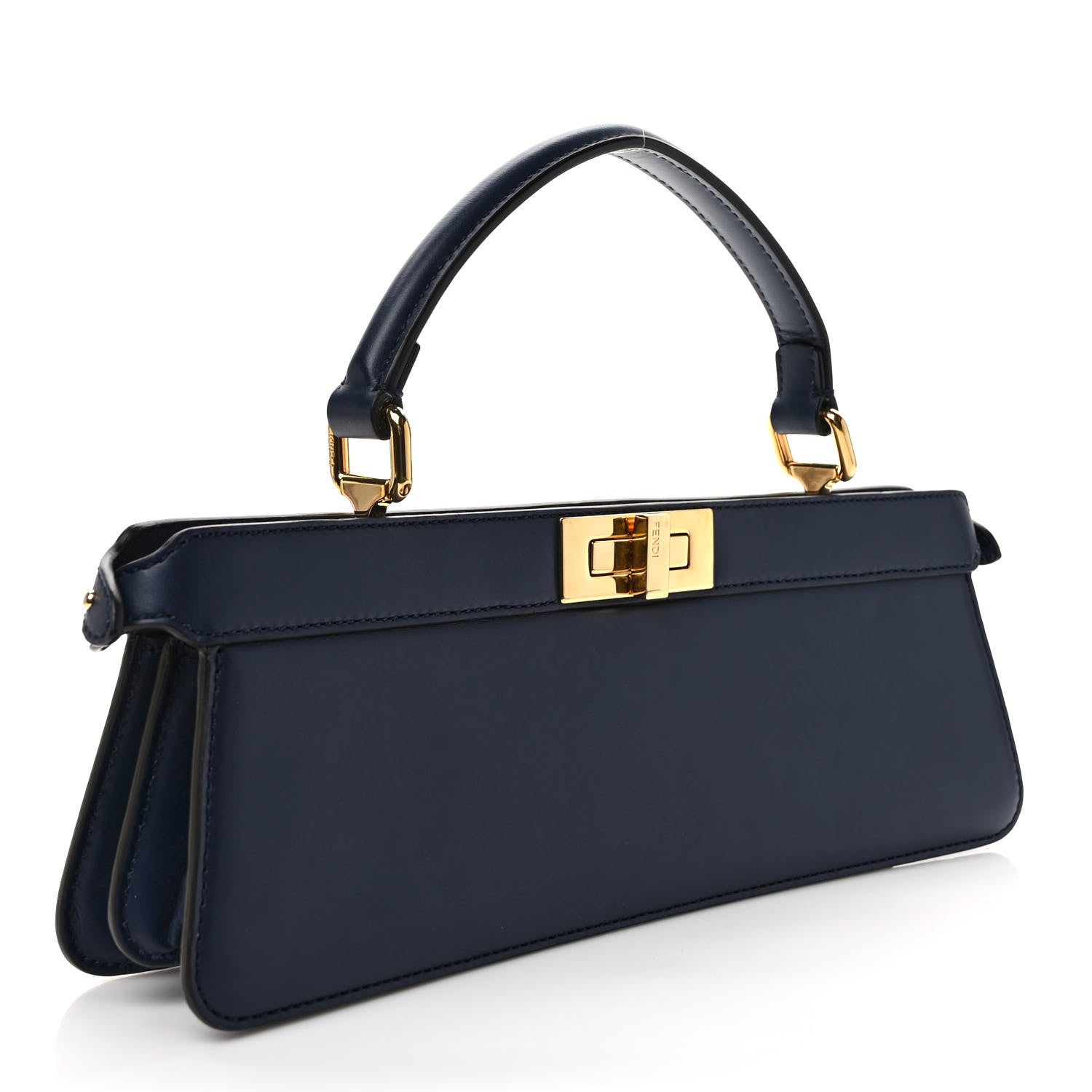 Fendi Vitello King Luxor Camoscio Peekaboo I SEE U Horizontal Satchel Bleu 3 of 6