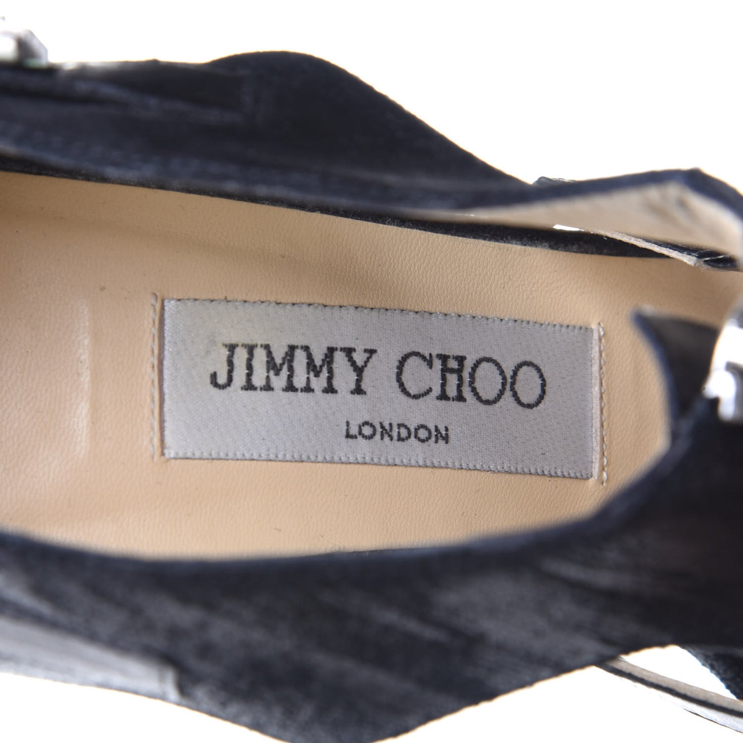 Suede T-Strap Buckle Pumps 36 Black