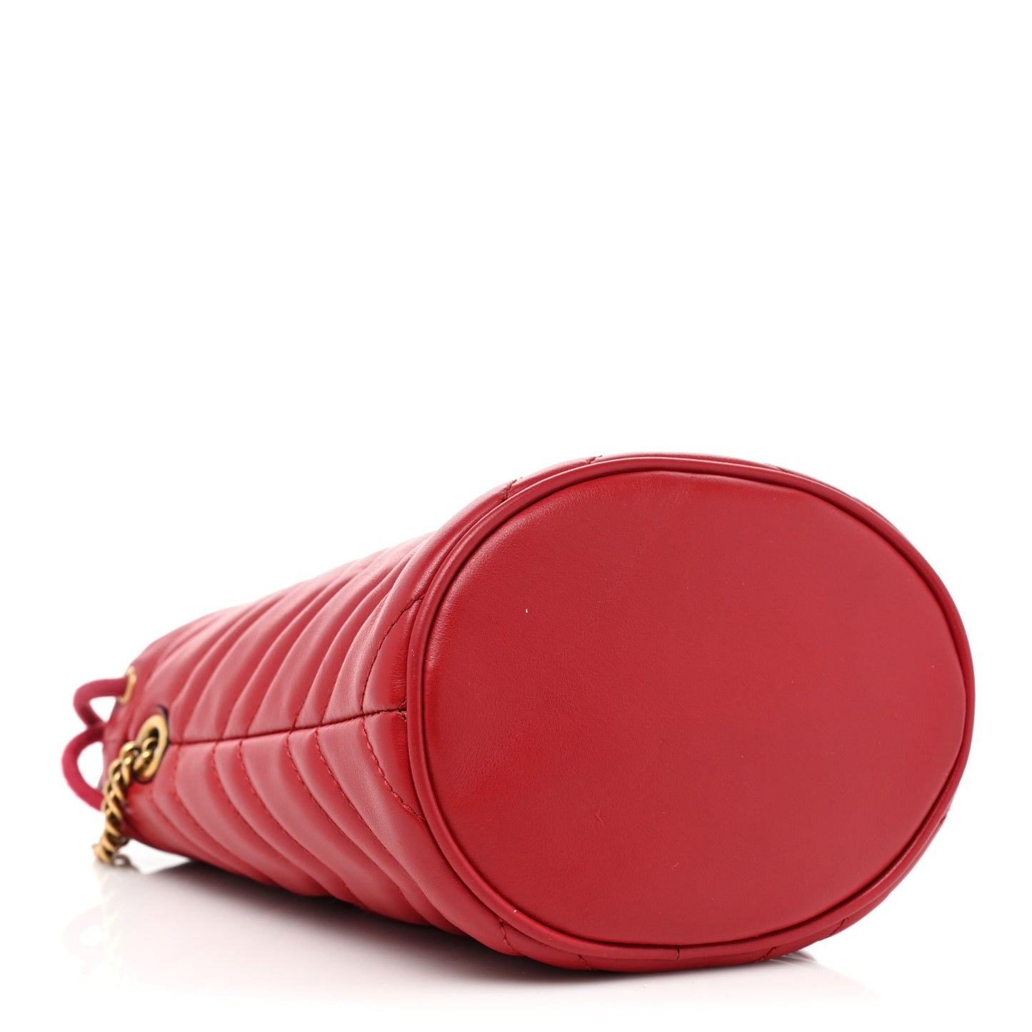 Calfskin Matelasse Mini GG Marmont 2.0 Bucket Bag Hibiscus Red
