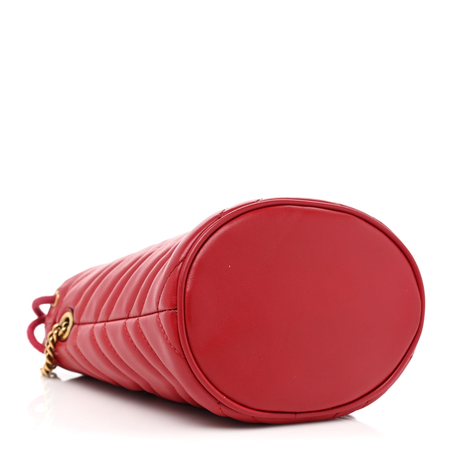 Gucci Calfskin Matelasse Mini GG Marmont 2.0 Bucket Bag Hibiscus Red 4 of 14