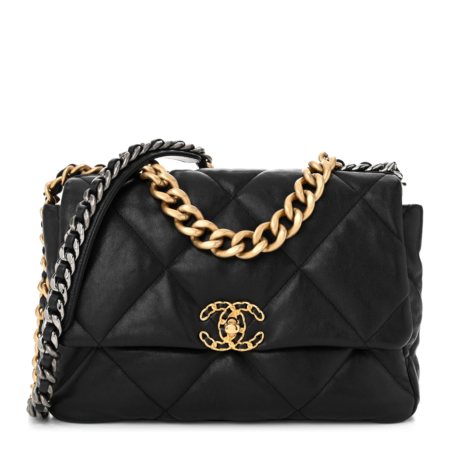 Chanel Lambskin Quilted Large Chanel 19 Flap Black 1 of 10