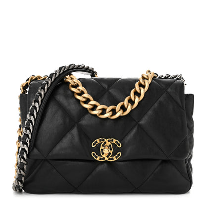Chanel Lambskin Quilted Large Chanel 19 Flap Black 1 of 10