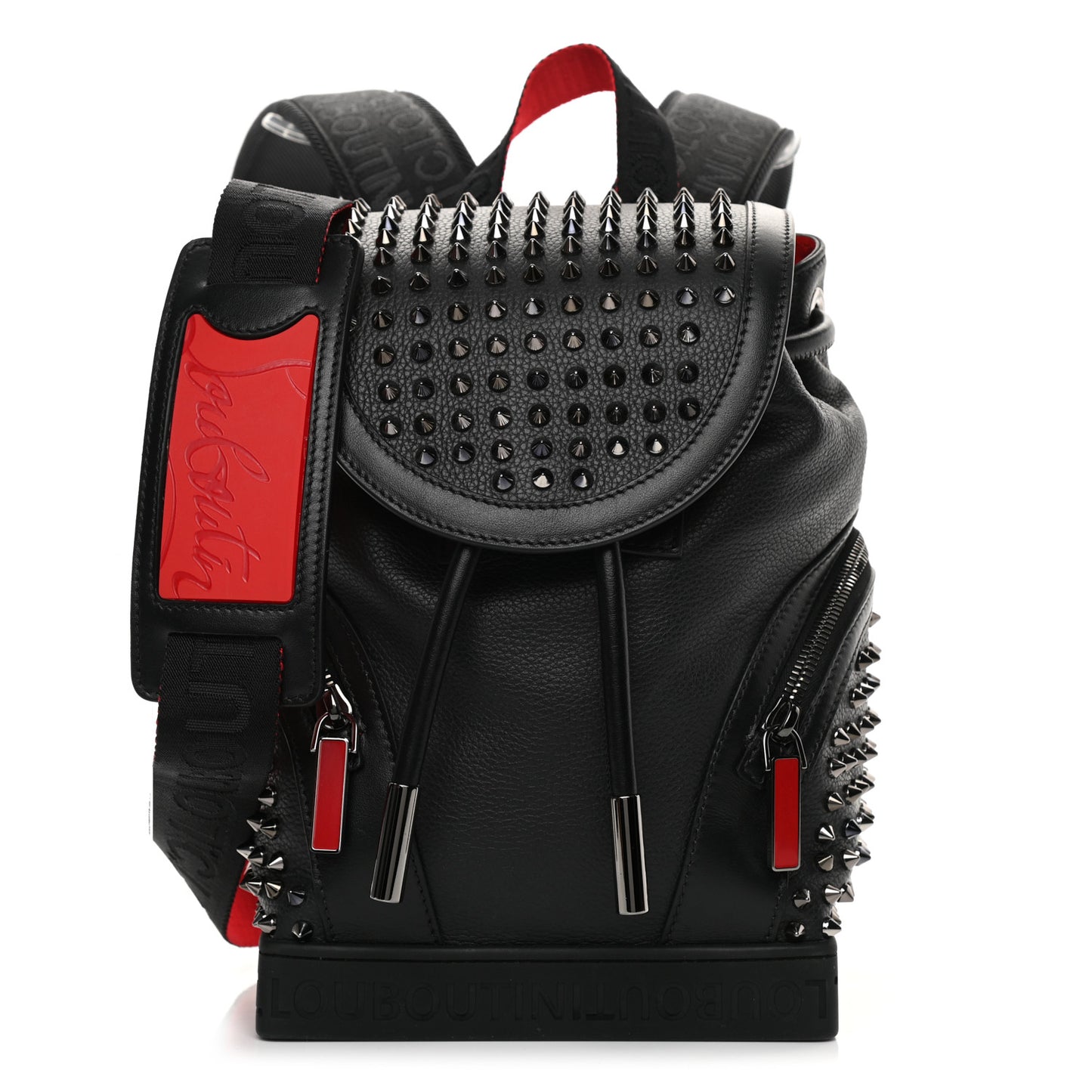 Calfskin Spiked Small Explorafunk Backpack Black