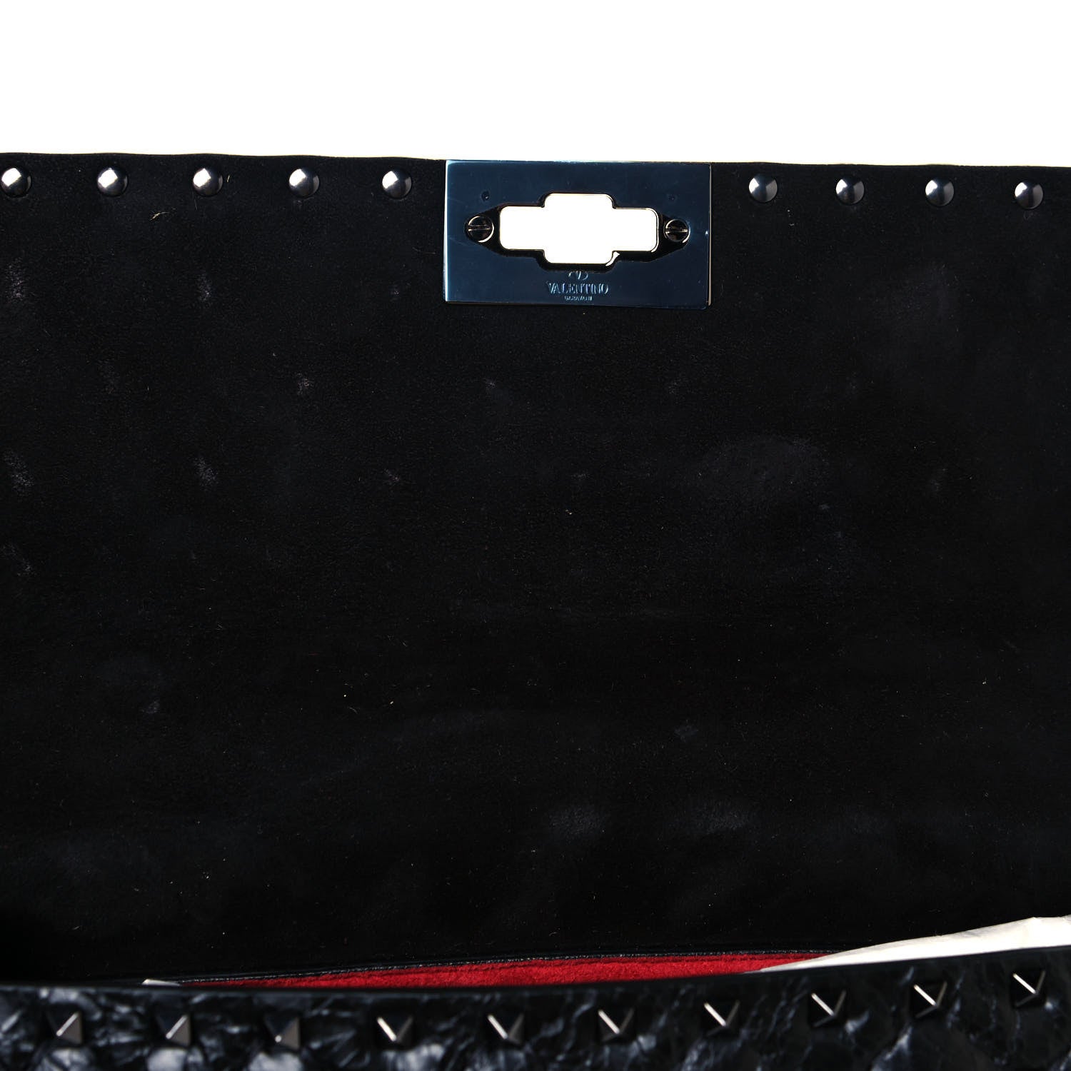 Valentino Garavani Craquele Nappa Medium Rockstud Spike Shoulder Bag Black 10 of 11