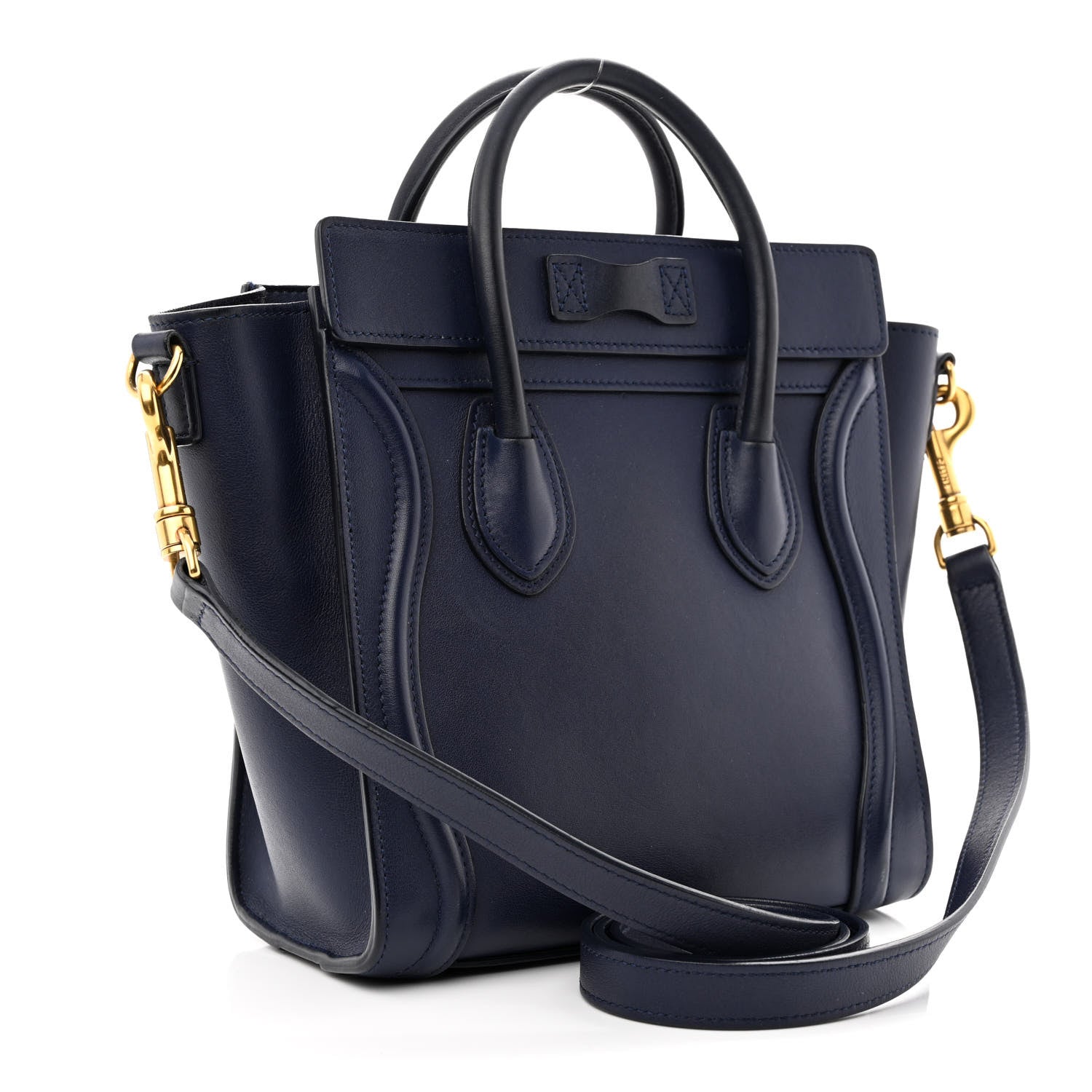 Celine Smooth Calfskin Nano Luggage Navy Blue 3 of 14