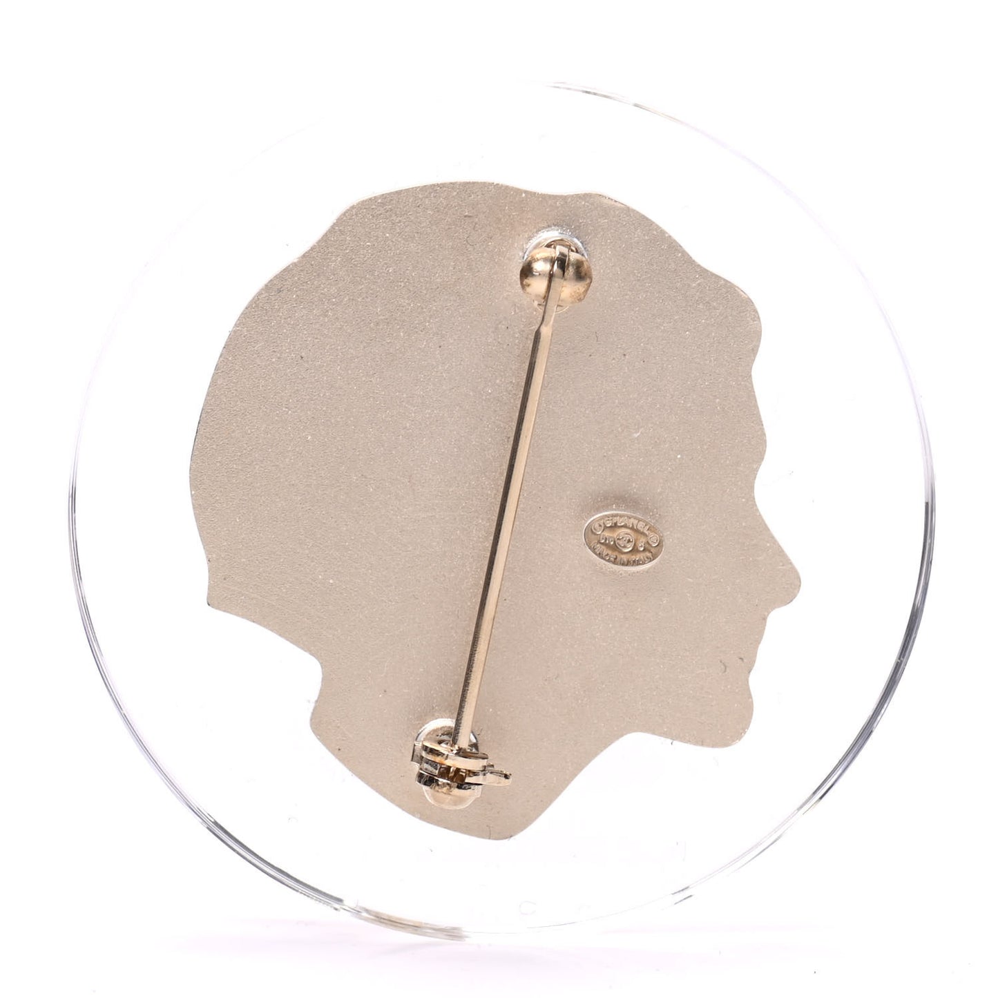 Resin Pearl Coco Mademoiselle Brooch Black