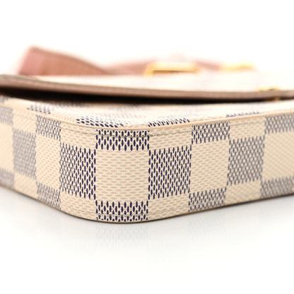 Louis Vuitton Damier Azur Felicie Strap & Go Rose Ballerine 9 of 13