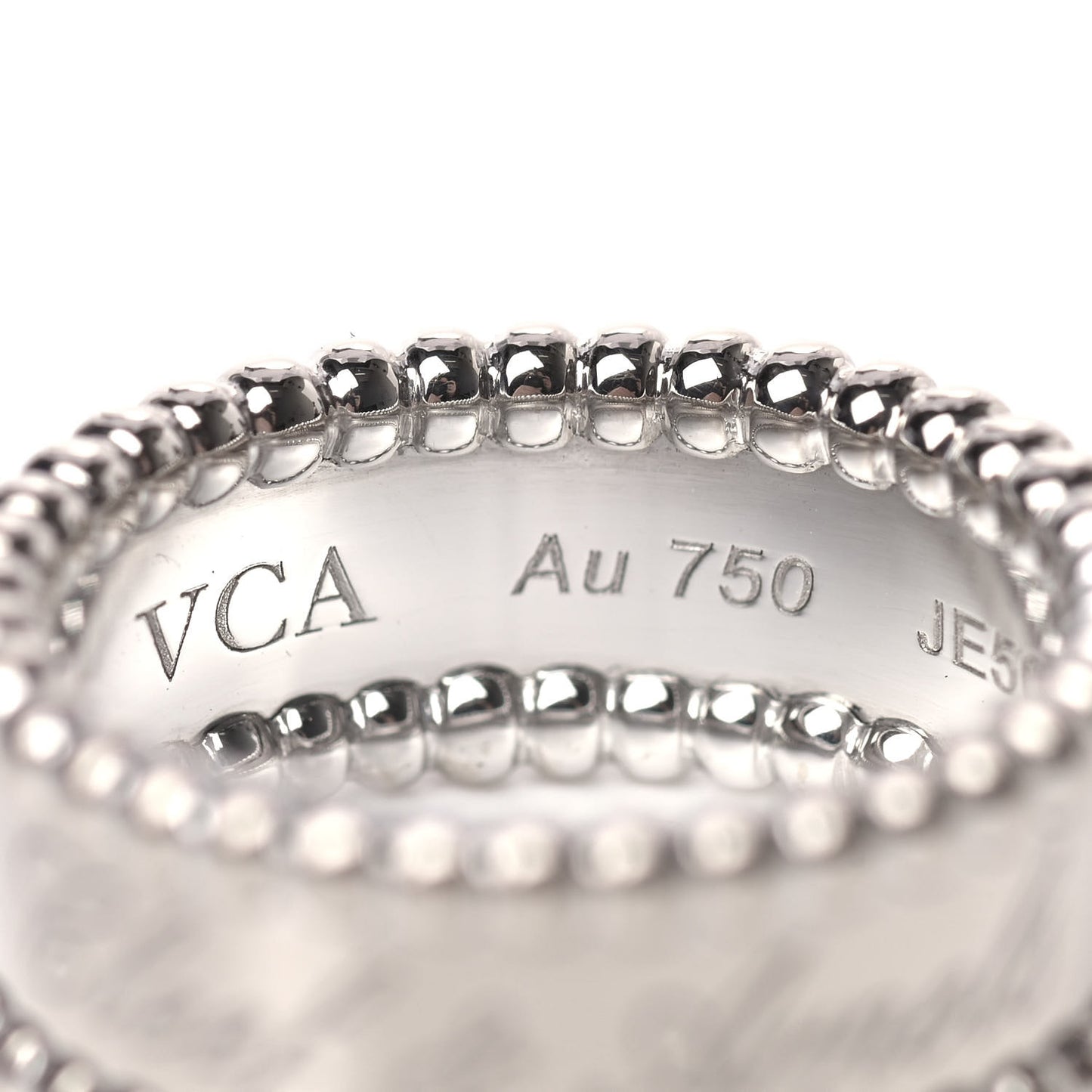 18K White Gold Perlee Signature Ring 50 5.25