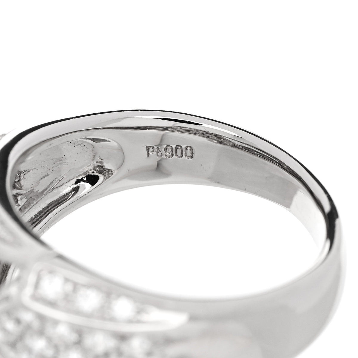 Parker & West by FASHIONPHILE Platinum Diamond .74ctw Geometric Open Band Ring 54 6.75 8 of 9