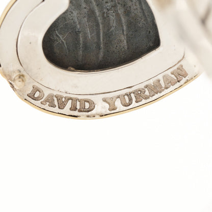 David Yurman Sterling Silver 18K Yellow Gold Cable Heart Locket Enhancer Pendant 7 of 7