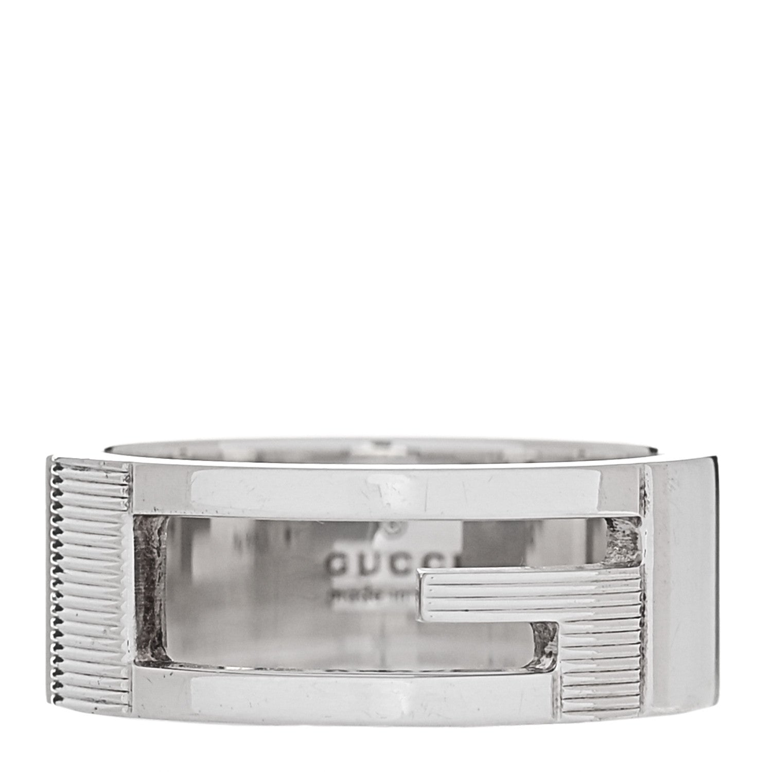 Gucci Sterling Silver G Cutout Ring 56 7.5 1 of 7