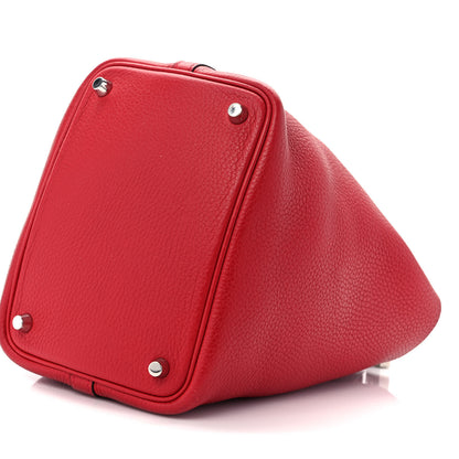 Hermes Taurillon Clemence Picotin Lock 18 PM Rouge Casaque 9 of 9
