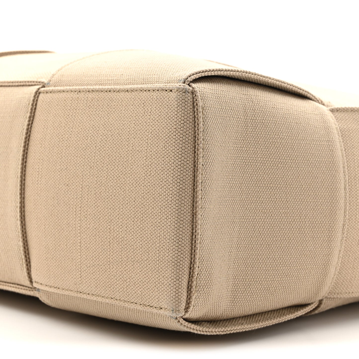 Canvas Intrecciato Large Arco Tote Beige Black