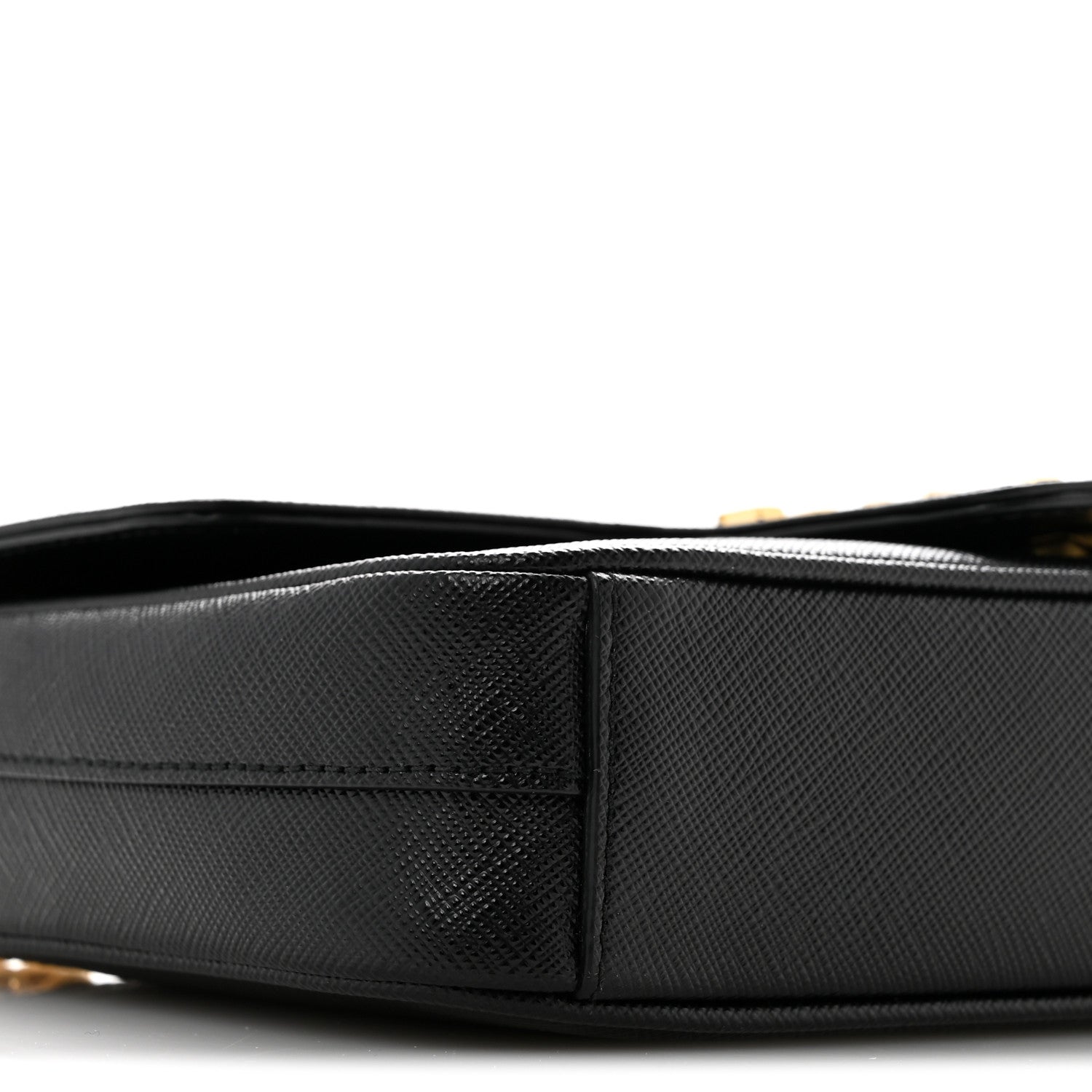 Prada Saffiano Flap Shoulder Bag Black 10 of 16