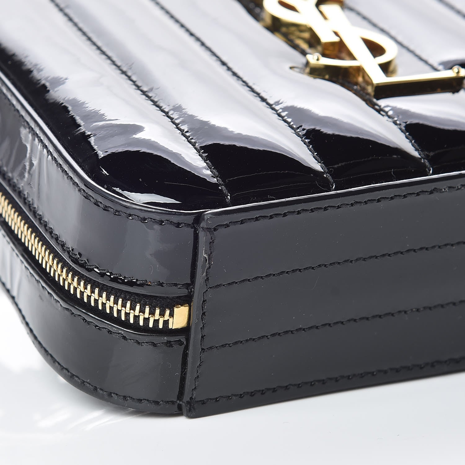 Saint Laurent Patent Matelasse Vicky Monogram Belt Bag Black 5 of 10