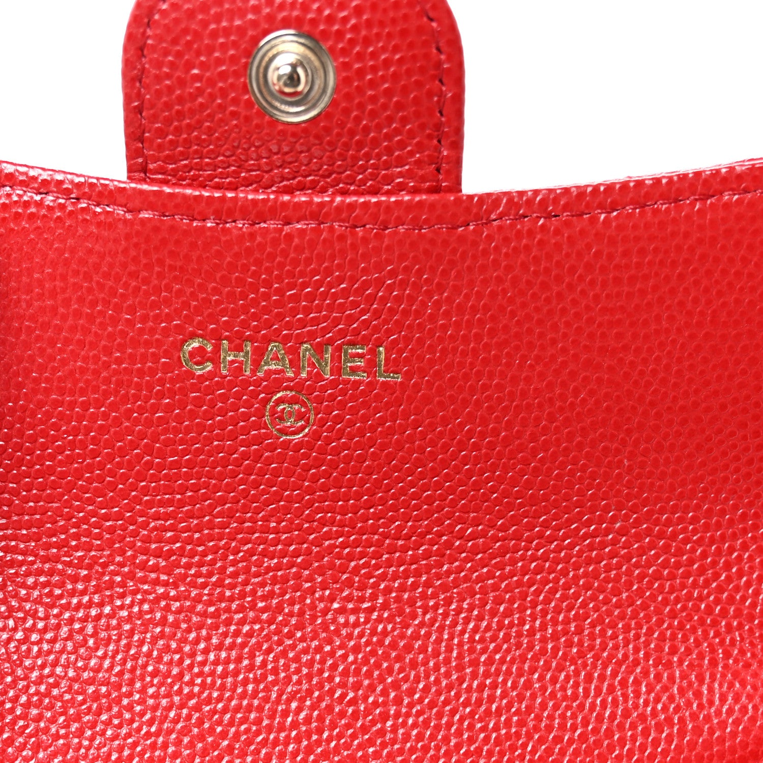 Chanel Caviar Quilted Flap Card Holder Wallet Red 7 of 9
