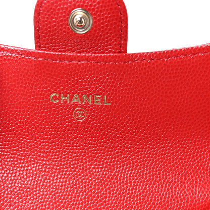 Chanel Caviar Quilted Flap Card Holder Wallet Red 7 of 9