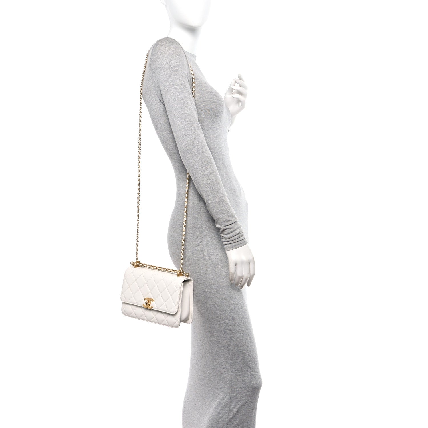 Chanel Calfskin Quilted Perfect Fit Flap White 3 of 9
