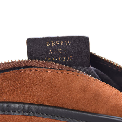 Fendi Suede Goatskin Stamp Patch Mini Camera Case Cuoio Black 7 of 9