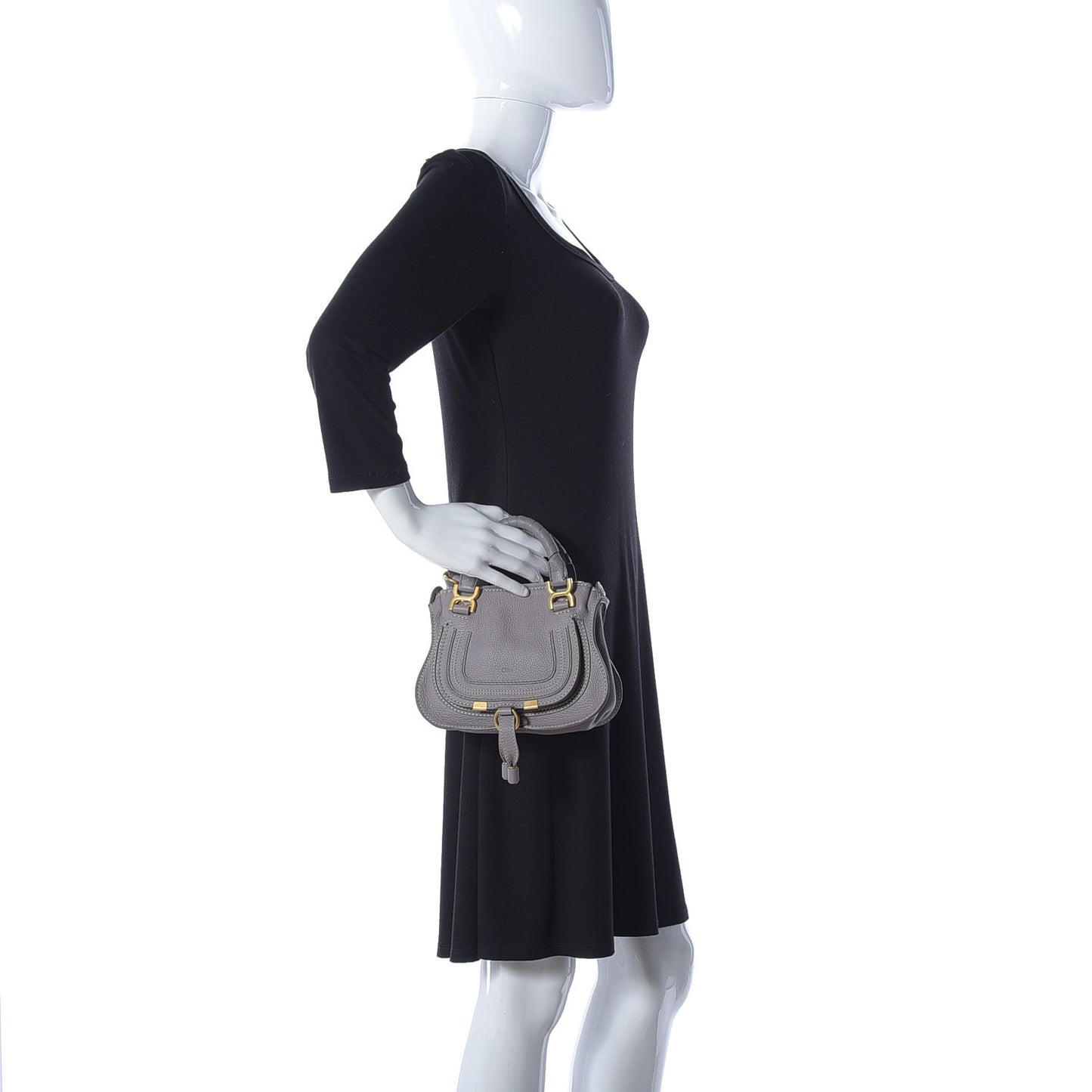 Calfskin Mini Marcie Satchel Cashmere Grey