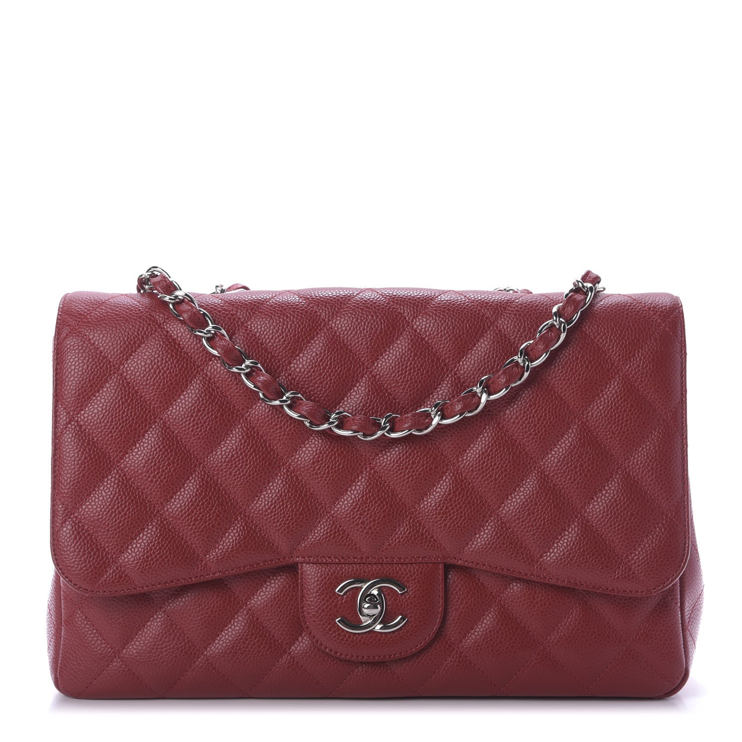 Chanel Caviar Quilted Jumbo Single Flap Red 1 of 9